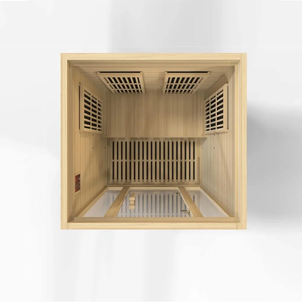 6 Heating Panel 2 Person Hemlock Wood Far Infrared Sauna MP3 Connection Reading Lamp