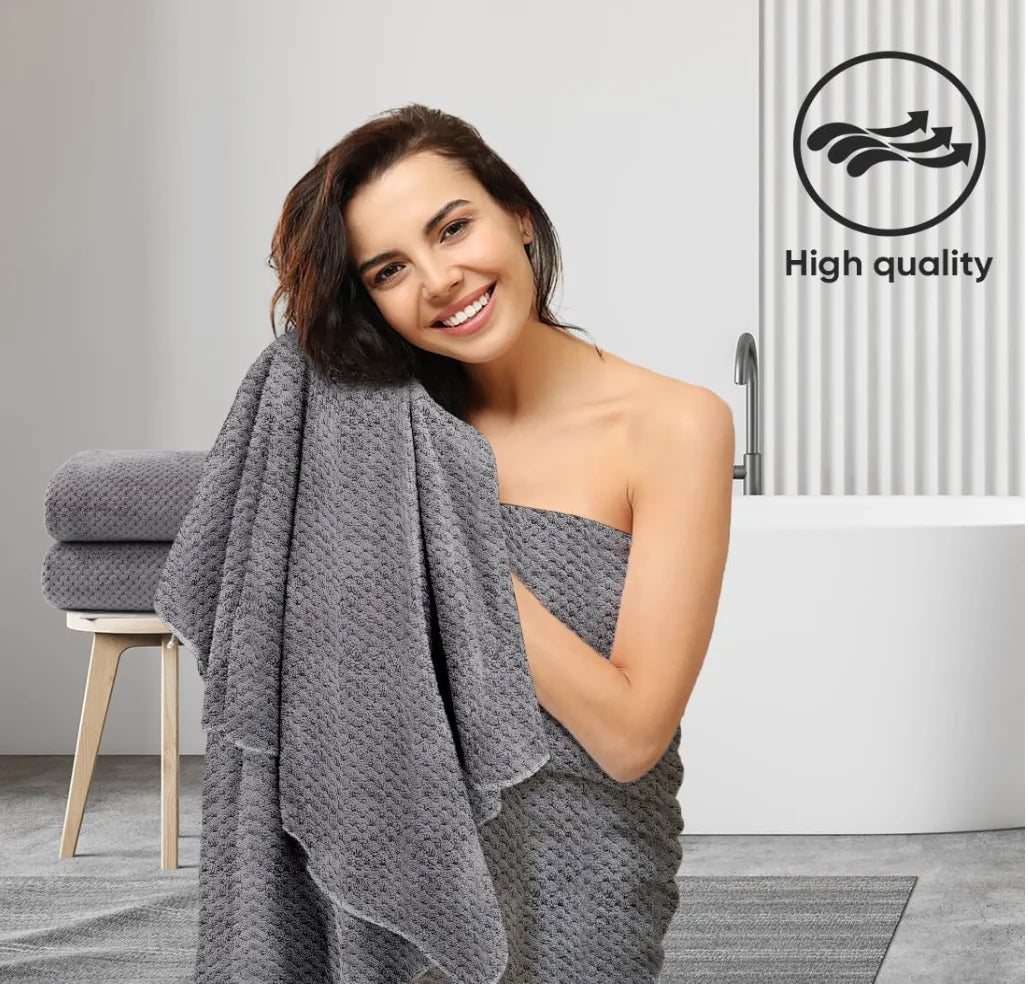 Ultra Soft Microfiber Highly Absorbent Bath Towels Lightweight Quick Drying 27x54" 2 Pack
