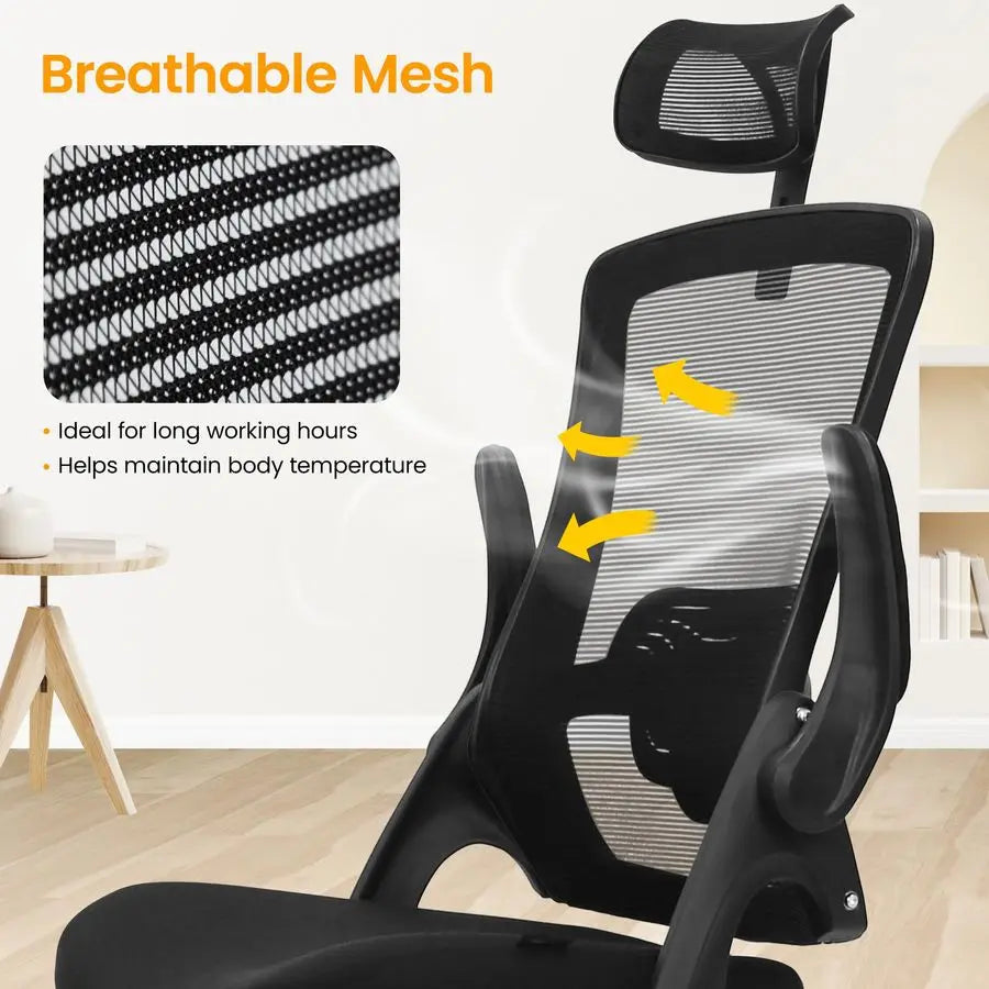 Mesh Ergonomic High Back Office Desk Chair Adjustable Arms Lumbar Support Headrest