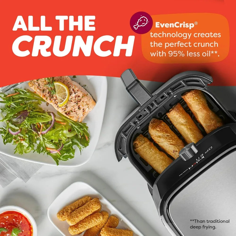 Instant Pot Vortex Plus XL Air Fryer 6QT, 6-in-1 Broils Dehydrates Crisps Quick Easy Meals 100+ In-App Recipes Dishwasher Safe