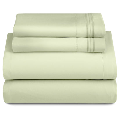 Décor Microfiber Bedding Sheet Set Flat Sheet, 16 Inches Deep Pocket Fitted Sheet 3 Pieces