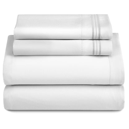 Décor Microfiber Bedding Sheet Set Flat Sheet, 16 Inches Deep Pocket Fitted Sheet 3 Pieces