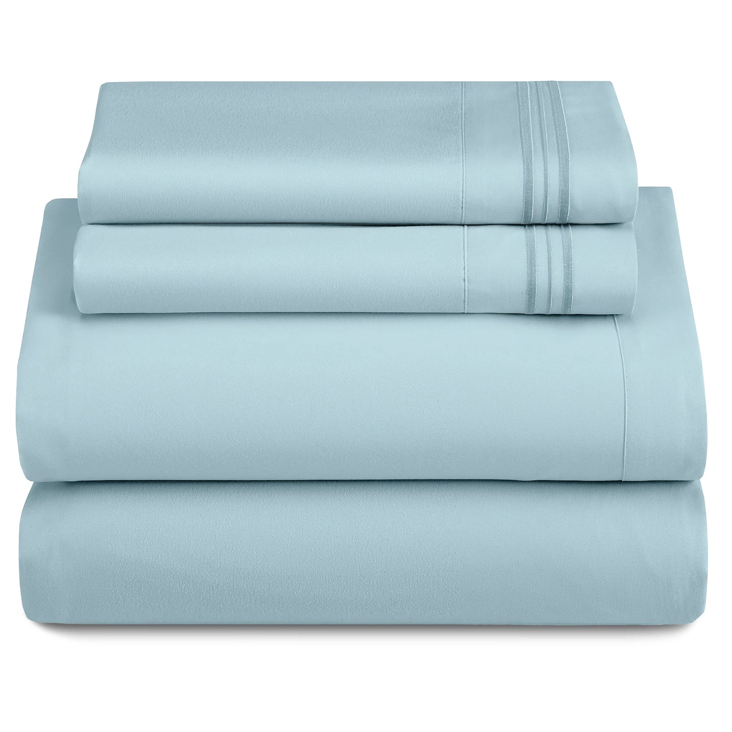Décor Microfiber Bedding Sheet Set Flat Sheet, 16 Inches Deep Pocket Fitted Sheet 3 Pieces