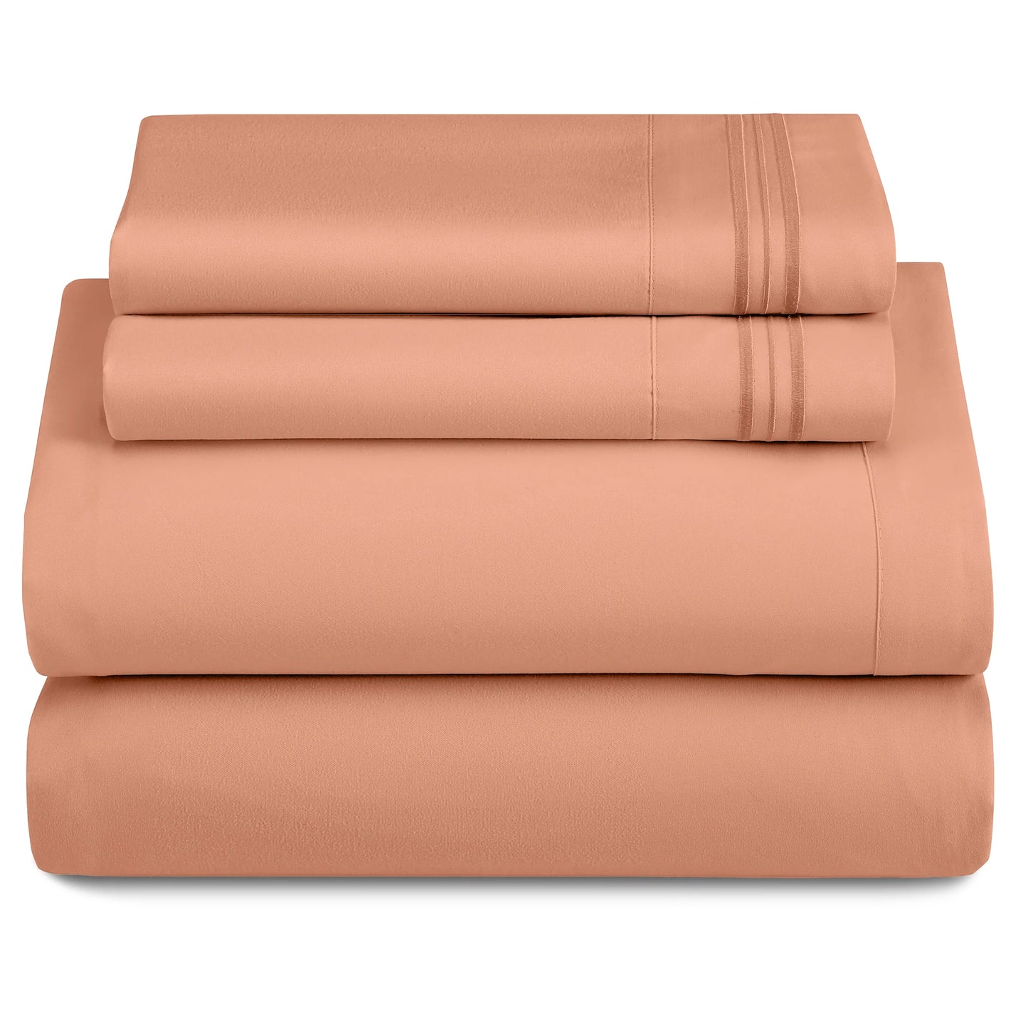 Décor Microfiber Bedding Sheet Set Flat Sheet, 16 Inches Deep Pocket Fitted Sheet 3 Pieces