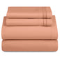 Décor Microfiber Bedding Sheet Set Flat Sheet, 16 Inches Deep Pocket Fitted Sheet 3 Pieces