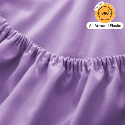 Décor Microfiber Bedding Sheet Set Flat Sheet, 16 Inches Deep Pocket Fitted Sheet 3 Pieces