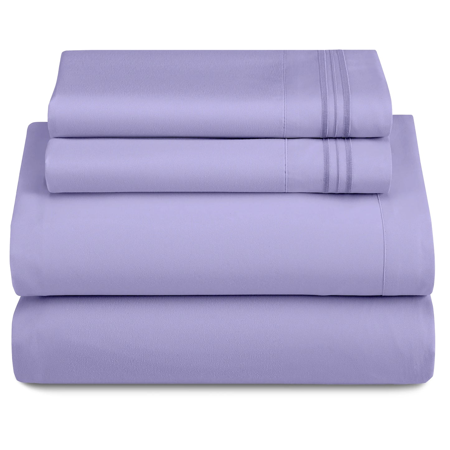 Décor Microfiber Bedding Sheet Set Flat Sheet, 16 Inches Deep Pocket Fitted Sheet 3 Pieces