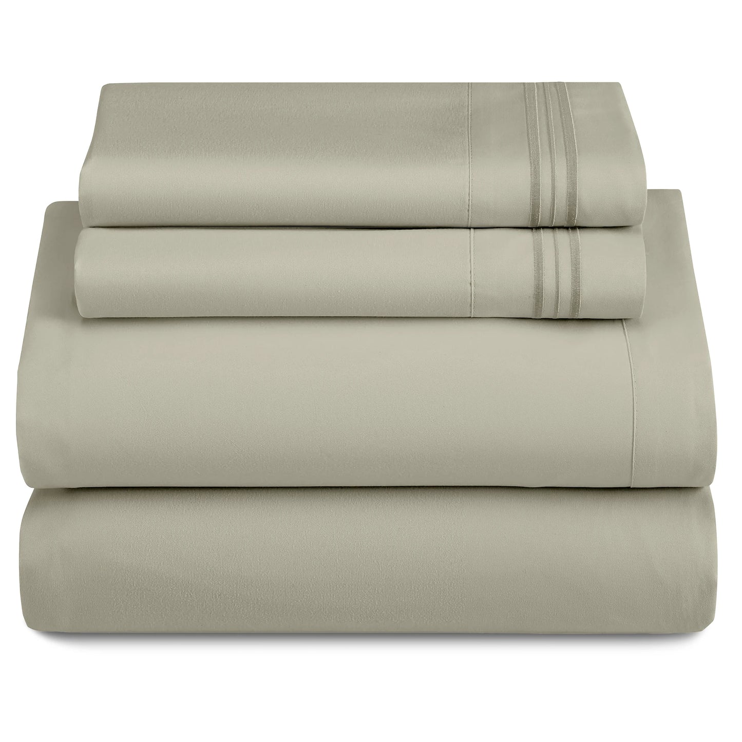 Décor Microfiber Bedding Sheet Set Flat Sheet, 16 Inches Deep Pocket Fitted Sheet 3 Pieces
