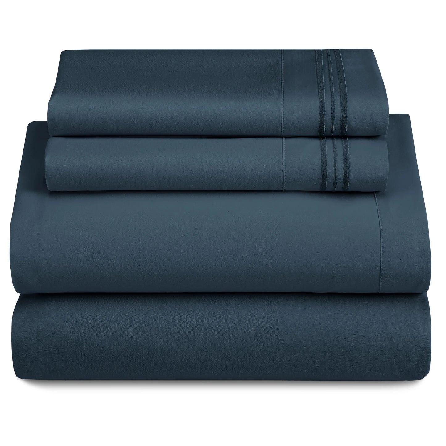 Décor Microfiber Bedding Sheet Set Flat Sheet, 16 Inches Deep Pocket Fitted Sheet 3 Pieces