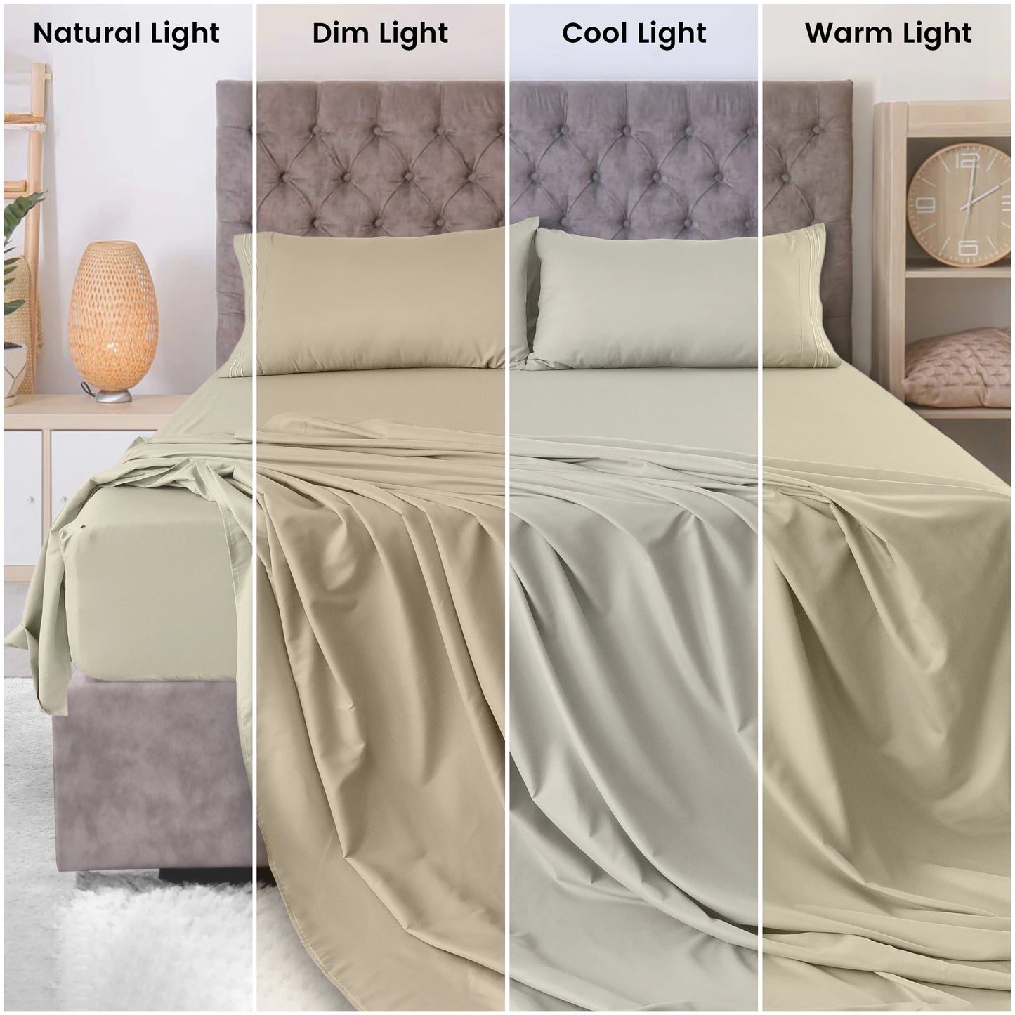 Décor Microfiber Bedding Sheet Set Flat Sheet, 16 Inches Deep Pocket Fitted Sheet 3 Pieces