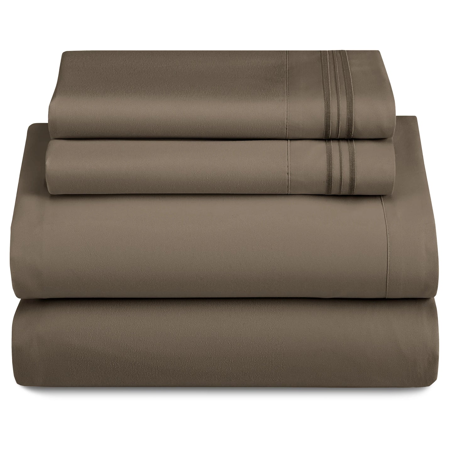 Décor Microfiber Bedding Sheet Set Flat Sheet, 16 Inches Deep Pocket Fitted Sheet 3 Pieces