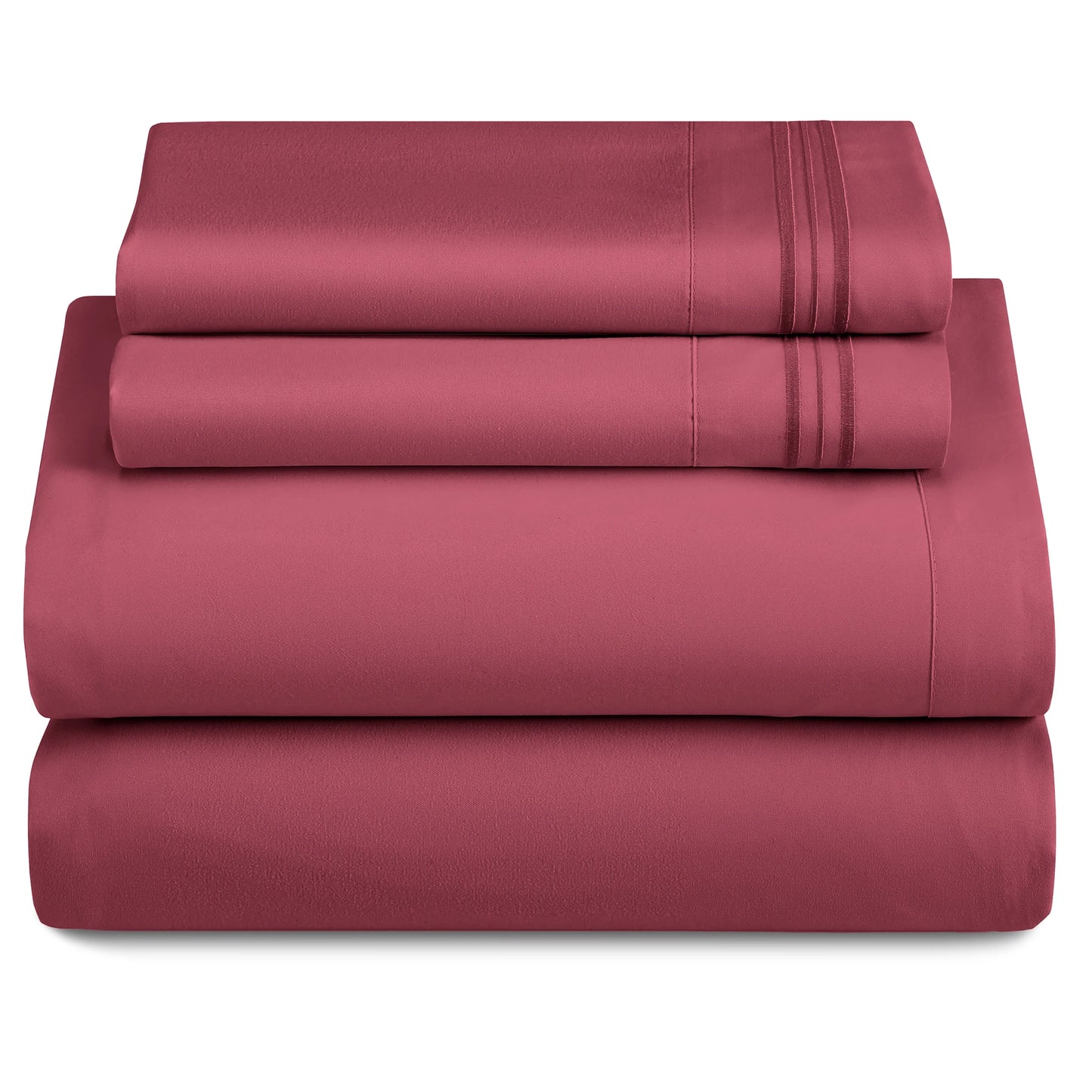 Décor Microfiber Bedding Sheet Set Flat Sheet, 16 Inches Deep Pocket Fitted Sheet 3 Pieces