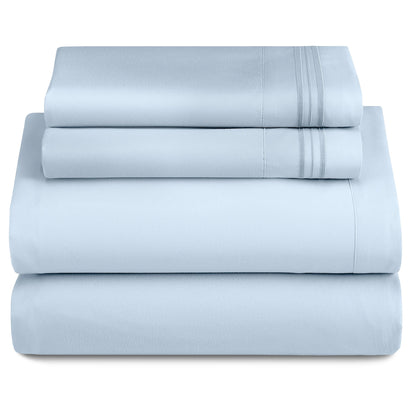 Décor Microfiber Bedding Sheet Set Flat Sheet, 16 Inches Deep Pocket Fitted Sheet 3 Pieces