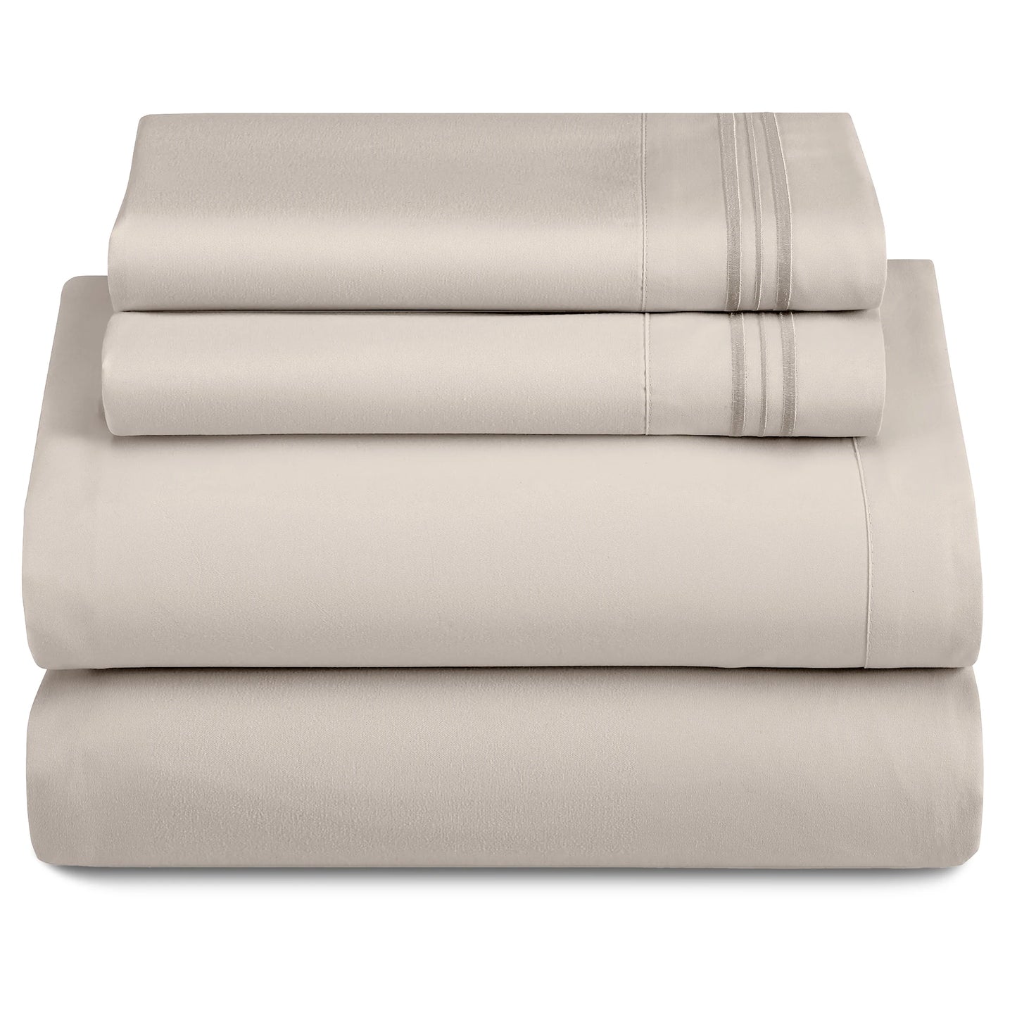 Décor Microfiber Bedding Sheet Set Flat Sheet, 16 Inches Deep Pocket Fitted Sheet 3 Pieces
