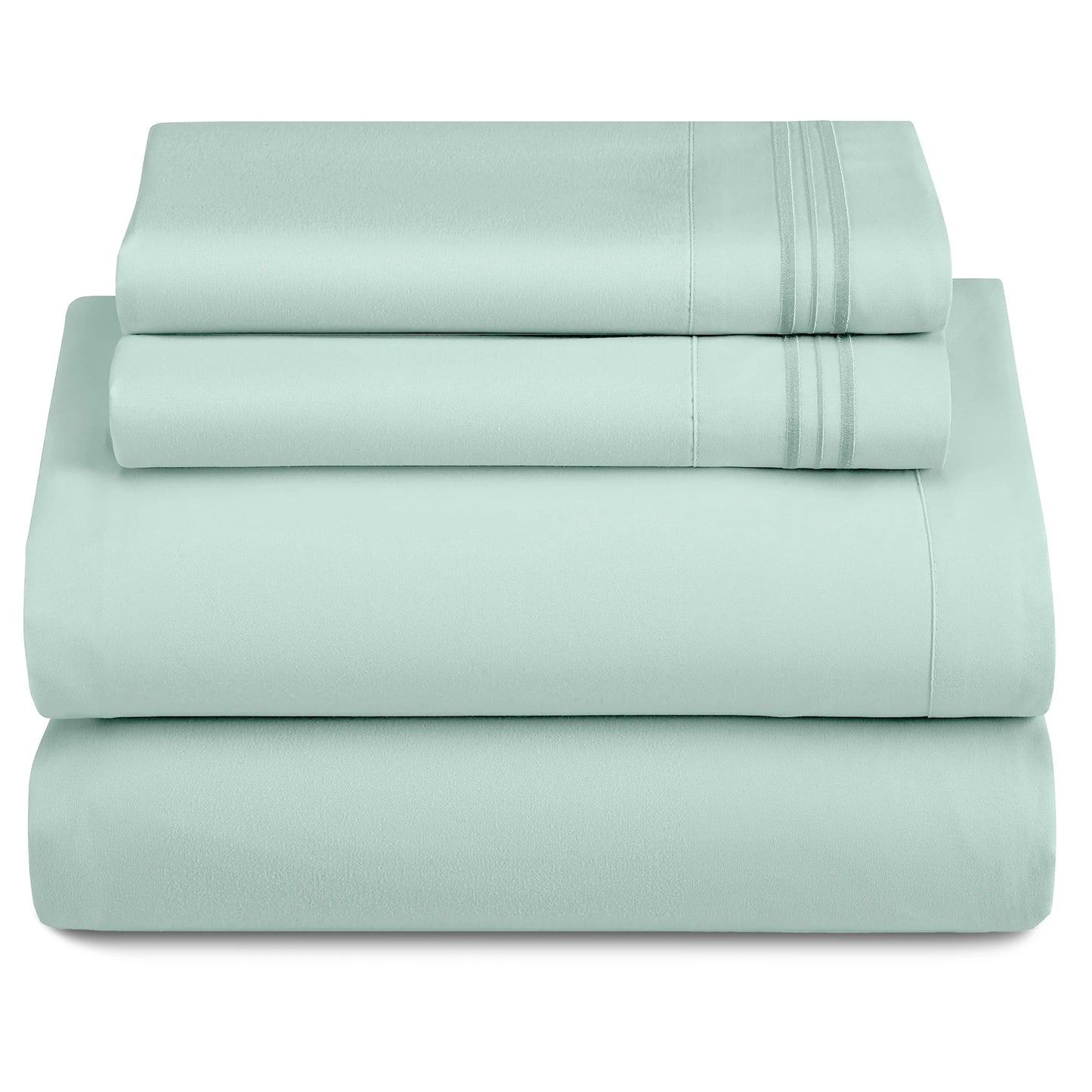 Décor Microfiber Bedding Sheet Set Flat Sheet, 16 Inches Deep Pocket Fitted Sheet 3 Pieces