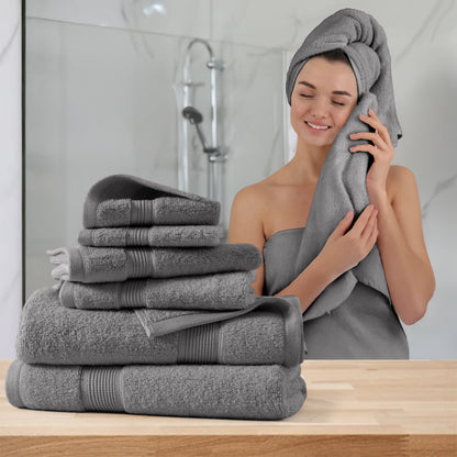 100% Cotton Ultra-Soft Absorbent Towel Set  525 GSM 6-Piece