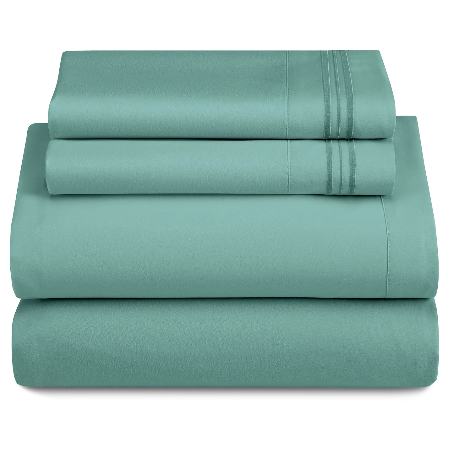 Décor Microfiber Bedding Sheet Set Flat Sheet, 16 Inches Deep Pocket Fitted Sheet 3 Pieces