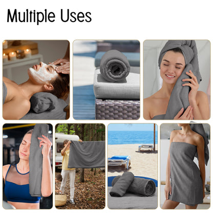 100% Cotton Ultra-Soft Absorbent Towel Set  525 GSM 6-Piece