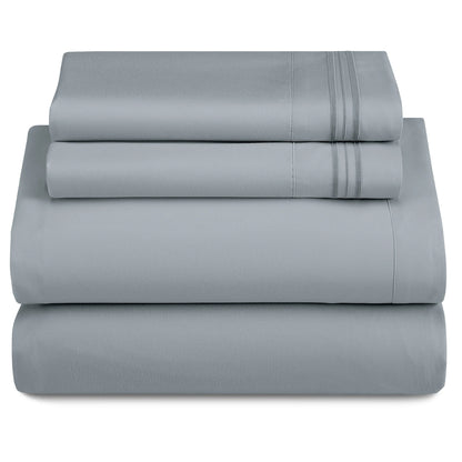 Décor Microfiber Bedding Sheet Set Flat Sheet, 16 Inches Deep Pocket Fitted Sheet 3 Pieces