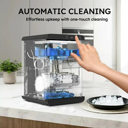 Countertop Chewable Pellet Nugget Ice Maker 44bs/24H Self-Cleaning with Ice Scoop & Basket