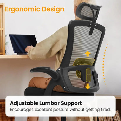 Mesh Ergonomic High Back Office Desk Chair Adjustable Arms Lumbar Support Headrest