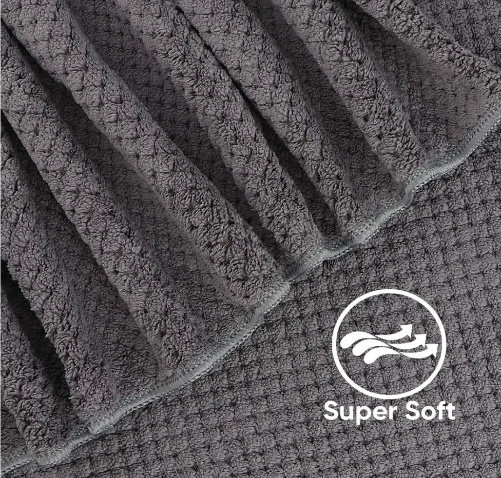 Ultra Soft Microfiber Highly Absorbent Bath Towels Lightweight Quick Drying 27x54" 2 Pack