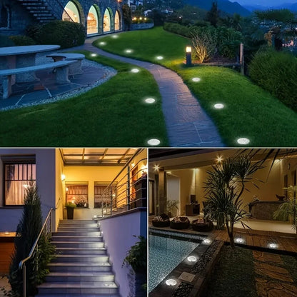 Mini Solar Powered Outdoor Waterproof Ground Lights 8 Pack