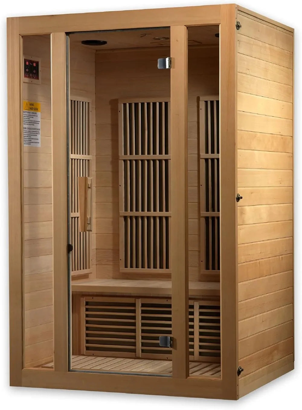 6 Heating Panel 2 Person Hemlock Wood Far Infrared Sauna MP3 Connection Reading Lamp