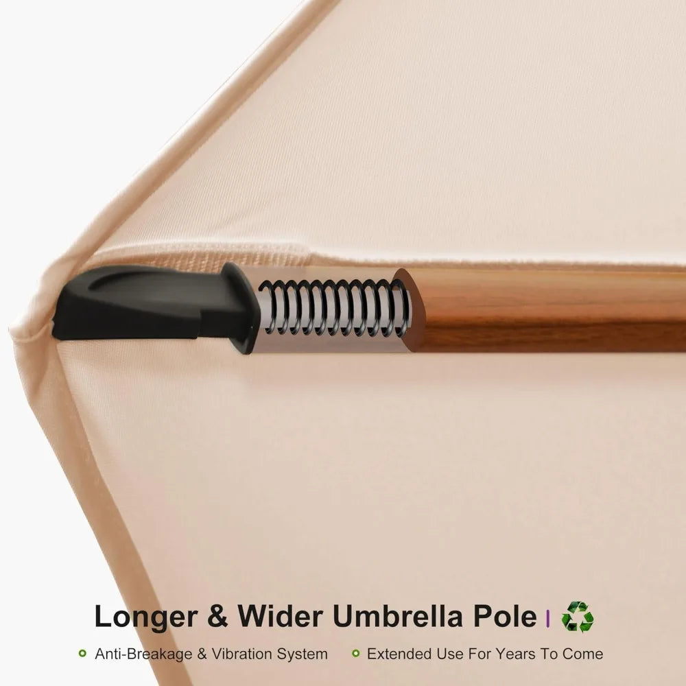 11ft Patio  Outdoor Round Umbrella Large Cantilever Umbrella Windproof Offset Umbrella Heavy Duty , for Garden Deck Pool Patio