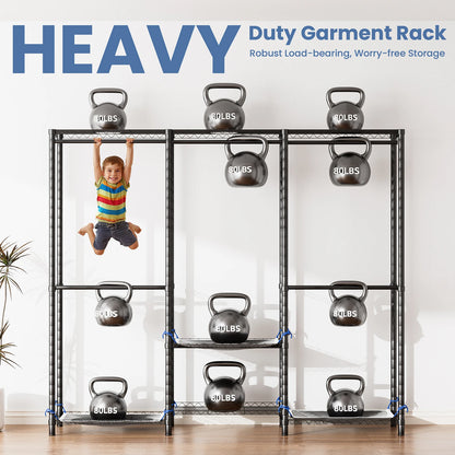 Portable Freestanding Heavy Duty Hanging Wardrobe Storage Organizer