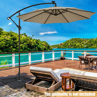 Heavy Duty Cantilever Offset Patio Umbrella Base 4pcs 13L Square Black