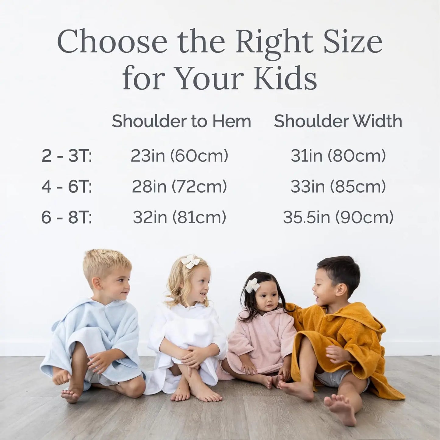 Organic Cotton Hooded Towel Poncho for Kids & Toddlers GOTS Certified Gentle on Sensitive Skin