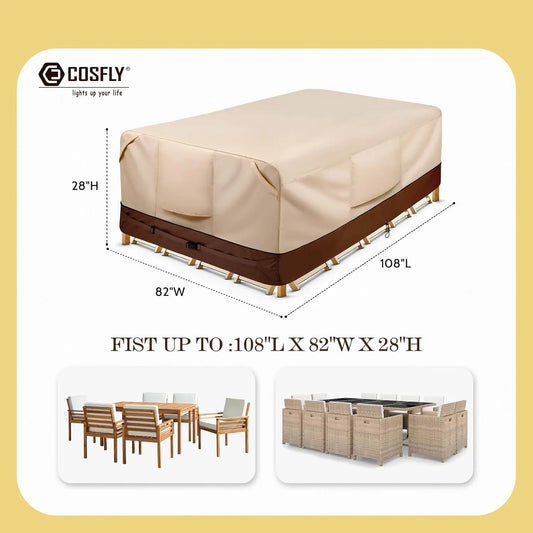 Durable Waterproof Outdoor Patio Furniture Covers Protectors for Large Sets up to 108"x82"x28"