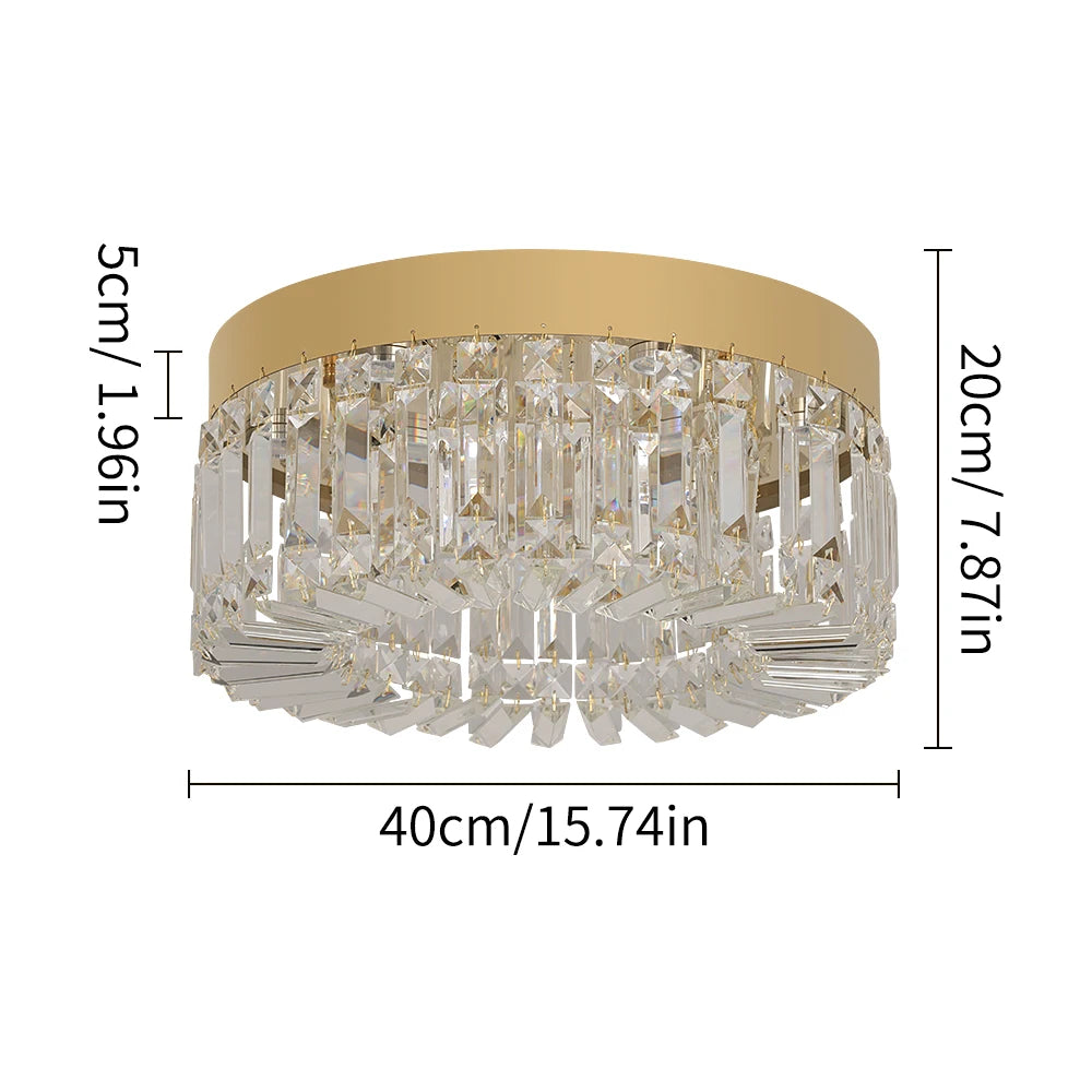 Gold Luxury Crystal Chandelier Ceiling LED Lights 40 50cm Diameter