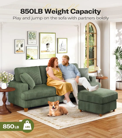 87in Corduroy Kidirect Sofa No Tool Assembly 21in Deeper Seats