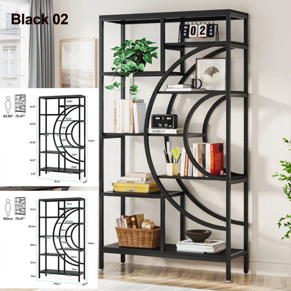 Tribesigns Industrial 5 Tier Freestanding Etagere Bookcase Bookshelf Display Storage Organizer