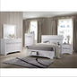 Traditional Wood Queen Bedroom Set White 5 Pieces