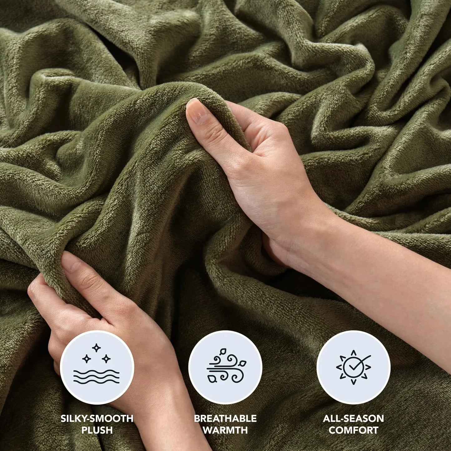 Super Soft Flannel Fleece Throw Blanket Washable Lightweight for Couch, Sofa, Bed, Office