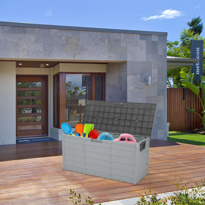 Outdoor Plastic Lockable Storage Deck Box 75 Gallon