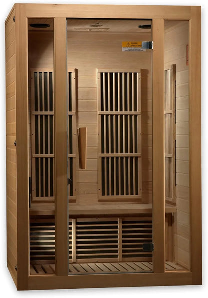 6 Heating Panel 2 Person Hemlock Wood Far Infrared Sauna MP3 Connection Reading Lamp