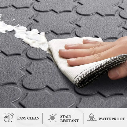 Cushioned Ergonomic Anti Fatigue Standing Floor Mat Waterproof Non-Skid Comfort Foam 2 Piece