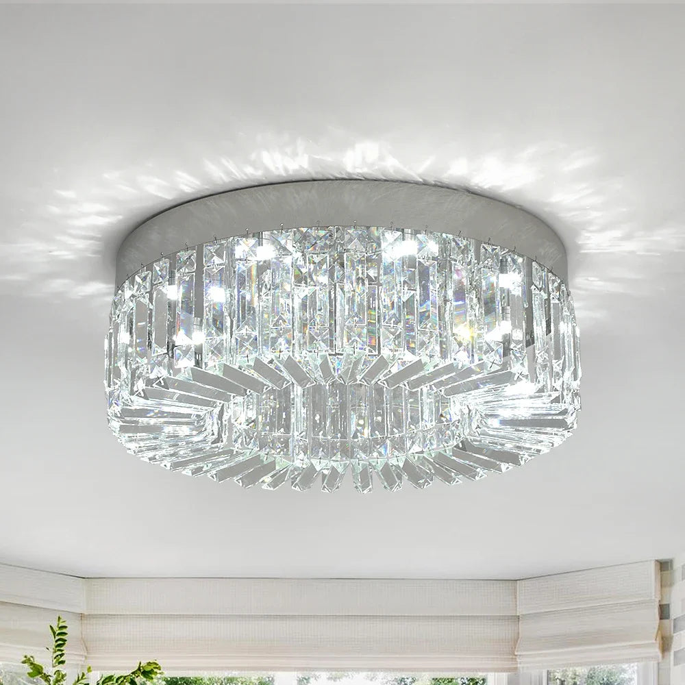 Gold Luxury Crystal Chandelier Ceiling LED Lights 40 50cm Diameter