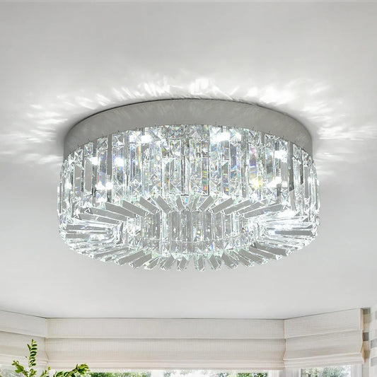 Gold Luxury Crystal Chandelier Ceiling LED Lights 40 50cm Diameter