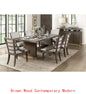 Modern Extension Table Dining Set 8 Armchairs Upholstered Gold Tipping 9-Piece