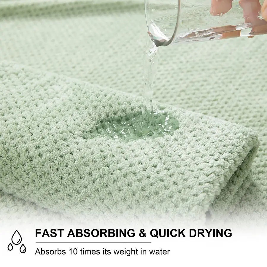 Ultra Soft Highly Absorbent Quick Dry Polyester Bath Towel Set 2 Extra Large Bath Towels 2 Hand Towels 4 Washcloths