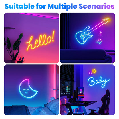 Flexible Neon LED Rope Lights Flexible With Remote and APP Control RGB Lighting Strip
