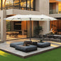 Large Double Sided Outdoor Rectangular Patio Umbrella Base Included Crank Handle 15 Ft