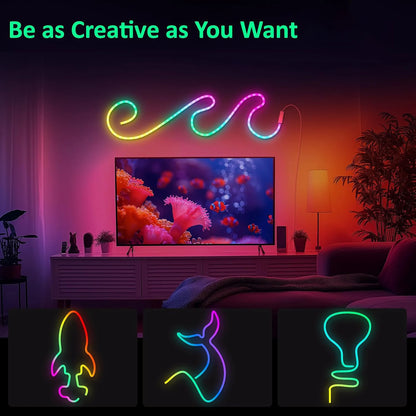 Flexible Neon LED Rope Lights Flexible With Remote and APP Control RGB Lighting Strip