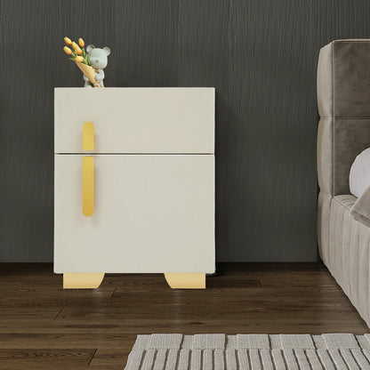 Solid Wood LED Smart Nightstand w/ Drawer (2), Safe, Wireless Charging