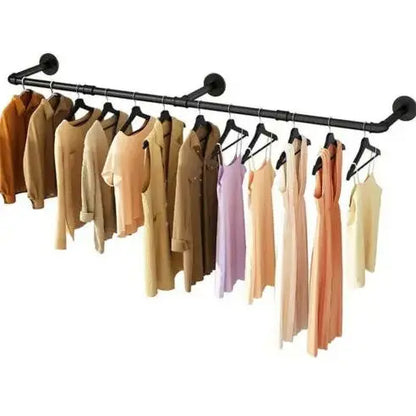 Wall Mounted Industrial Garment Hanging Rod Closet Storage 70.8 Inch
